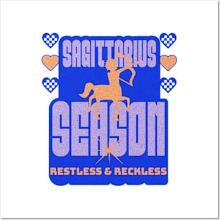 Sagittarius Season Reckless Restless Y2K Aesthetic Zodiac Sign Posters and Art